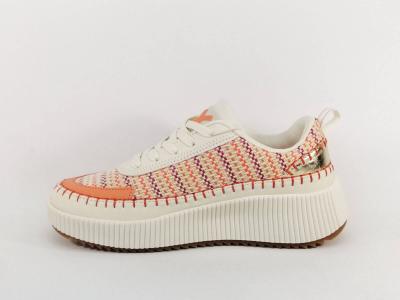 Baskets colorées femme originales destockage XTi 143591 corail confortable à pas cher