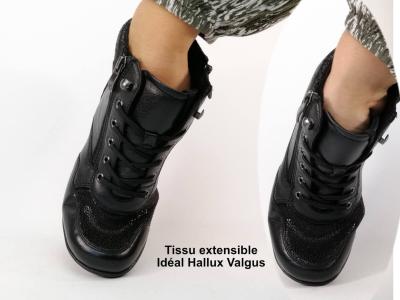 Bottines fourrées femme pieds larges confort hallux valgus CAPRICE 26258 double zip largeur H