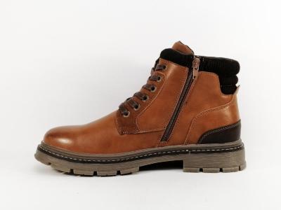 Bottines homme marron pas cher à lacets et zip confortable et tendance ROADSIGN Falista