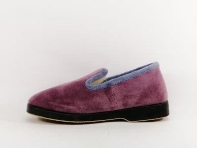 Chausson femme charentaise fourrée pure laine vieux rose CHIC & RELAX OUF cimaise