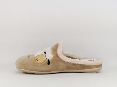 Chausson mule motif mouton original et confortable CHIC & RELAX retina beige femme