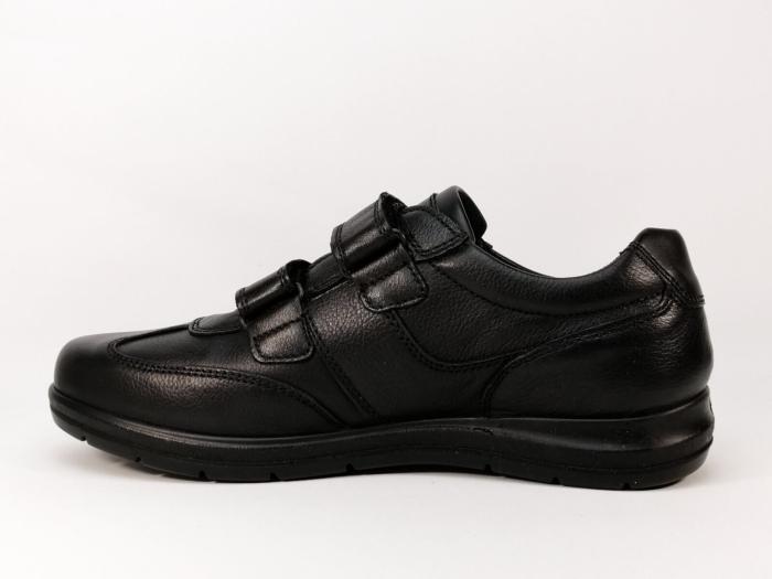 Chaussures Cuir Noir A Velcro Imac Homme I Pointure Plus