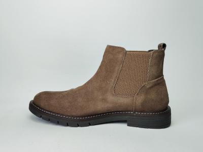 Chelsea boot homme daim cuir taupe souple confortable destockage LONDONS LIFE 162674 à pas cher