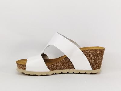 Mule compensée femme cuir blanc chic et confort JORDANA 3737 fabrication Espagne