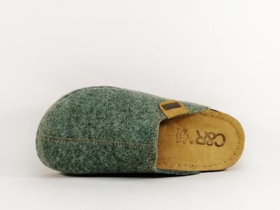 Sabot femme feutre recyclé vert CHIC & RELAX mozara semelle cuir confortable