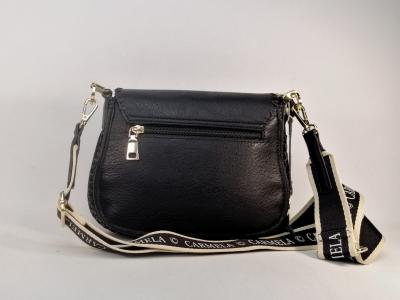 Sac à main femme cuir noir raphia tendance à pas cher en destockage CARMELA 186139