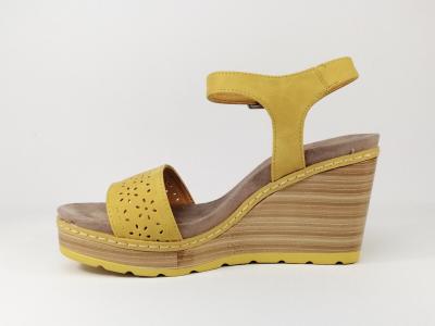 Sandale compensée jaune destockage REFRESH 69486 pour femme