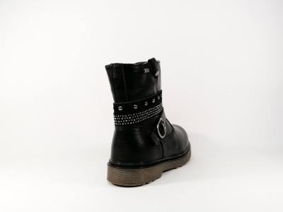 Bottine tendance et pas cher en simili cuir noir pour fille XTi 56951