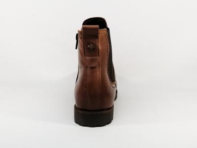 Bottine plate en cuir souple camel destockage DOCKERS 47DY204 fourrée femme