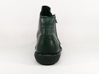 Bottine femme cuir souple vert foncé confortable et tendance BRAN'S 13260