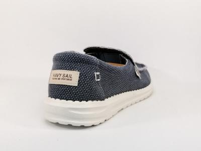 Chaussure sans lacets homme en toile bleu confortable NAVY SAIL nsm119907