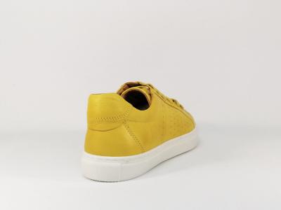 Basket basse en cuir jaune pour femme destockage CARMELA 67207