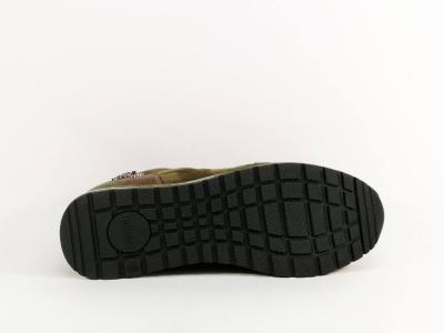 Basket femme kaki tendance et confortable chic en destockage REFRESH 170133 vegan zip et lacets
