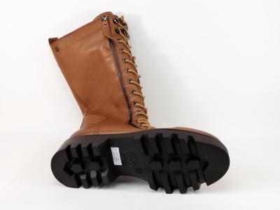 Bottes à lacets femme cuir souple camel destockage CARMELA 68137