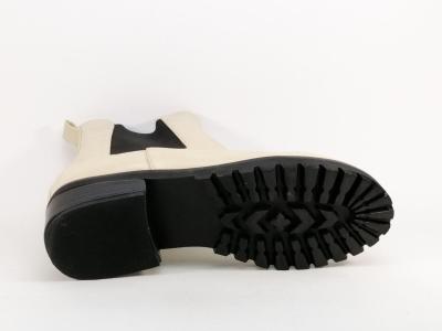 Bottine grande taille femme chic beige à talon en destockage ANDRES MACHADO AM4232 à pas cher