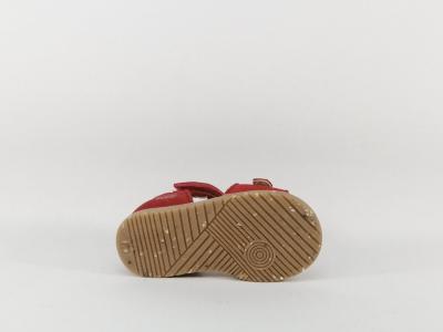 Nu pied bebe garçon cuir rouge destockage BOPY rafin avec scratch