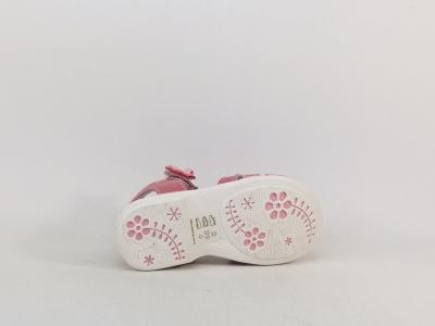 Sandale fille cuir rose confortable chic à pas cher en destockage HAPPY BEE B144594