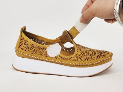 Chaussure femme cuir très souple jaune moutarde babies confortable PEDRO TORRES 103BON1