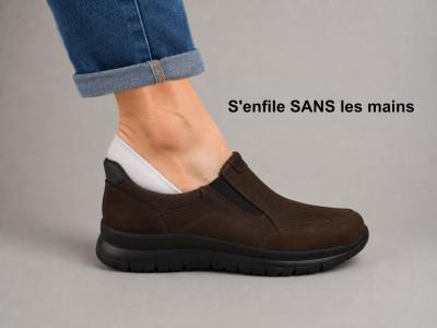 Basket homme sans lacet, facile à enfiler, pieds larges destockage IMAC 852530