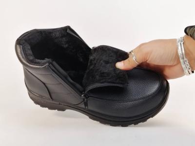 Chaussures fourrées homme à pas cher hiver grand froid double zip SWEET'R cemela noir