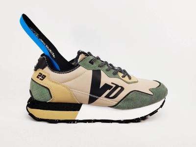 Sneakers homme tendance destockage VON DUTCH volf kaki confortable à pas cher