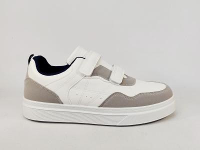 Basket blanche homme à scratch tendance confort ROUTE66 pimp à pas cher