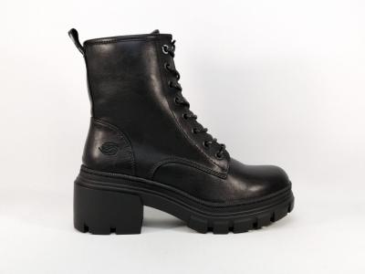 Boots noire à lacets style rangers femme destockage DOCKERS 51KA303