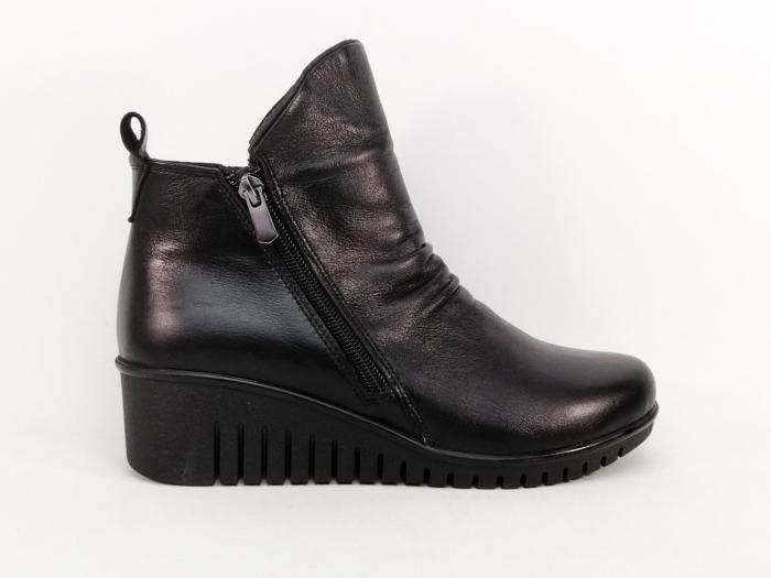 Bottines compensées femme cuir noir souple confortable double zip PEDRO TORRES 2003ES