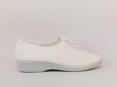 Chaussures confort toile blanche pieds sensibles femme SOCA 0694 été
