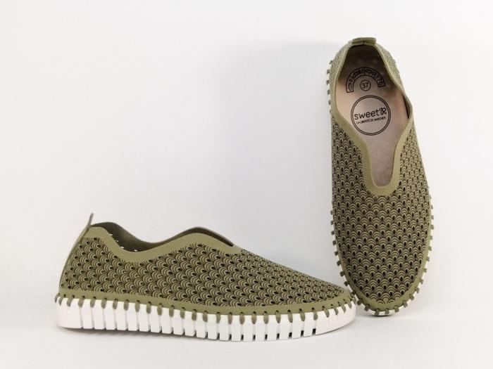 Chaussure été femme tendance confortable et souple SWEET'R juliana kaki à pas cher