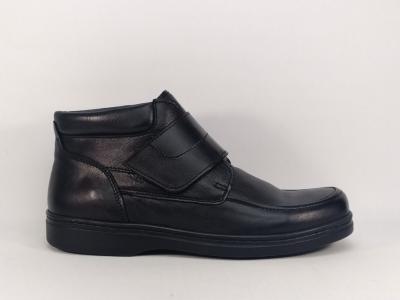 Chaussure montante homme grand confort tout cuir à velcro ORLAND 16132 / 16131