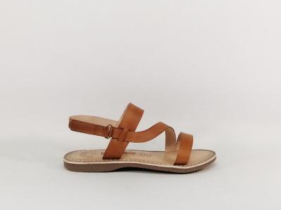 Nu pied fille tendance cuir camel destockage LILYBELLULE felixa à pas cher