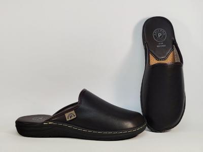 Sabot homme marron semelle cuir confortable � pas cher ARIZONA purl