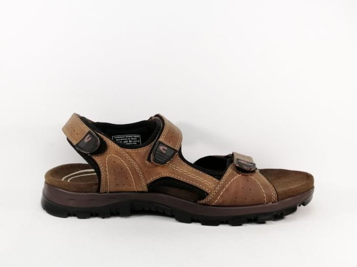 Sandale grande taille homme cuir marron en destockage CAMEL ACTIVE 56TWA01 confortable