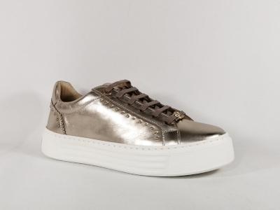 Basket de ville femme chic confortable en cuir bronze en destockage CARMELA 161762 lgre  pas cher