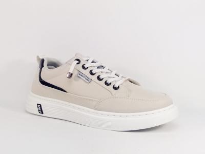 Basket homme toile beige tendance confort  lastique destockage NAVY SAIL nsm216192