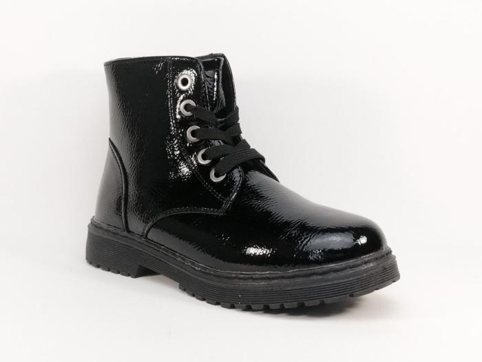 Boots fourrée style doc vernis noir SUPREMO 2140207 à pas cher femme