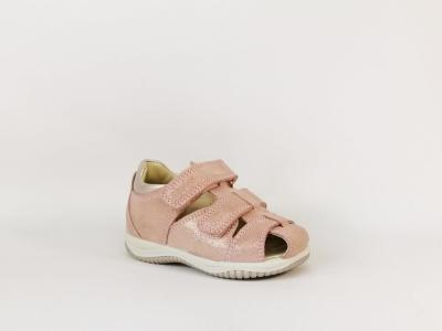 Chaussure bébé fille été semi ouverte cuir rose confortable destockage IMAC 183752