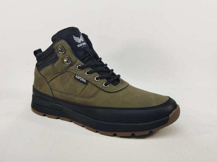 Chaussure montante homme kaki noir destockage KAPORAL bazane à pas cher tendance