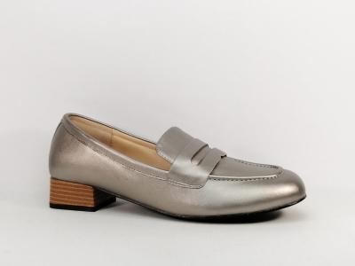 Mocassin femme grande taille argent chic  talon destockage ANDRES MACHADO AM6009  pas cher