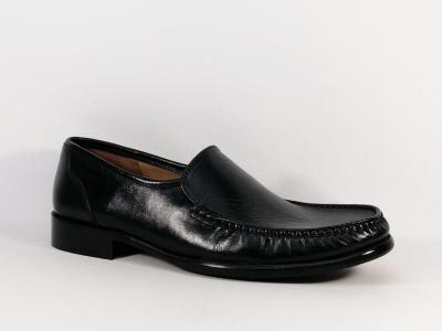 Mocassin homme tout cuir noir grand confort destockage BOISSY 985