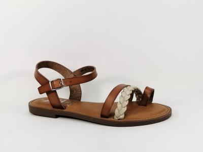 Sandale plate camel confortable avec entre-doigt destockage XTi 42881 femme