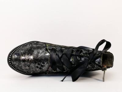 Bottine originale femme cuir noir LAURA VITA ELCODIEO 01A chic à talon