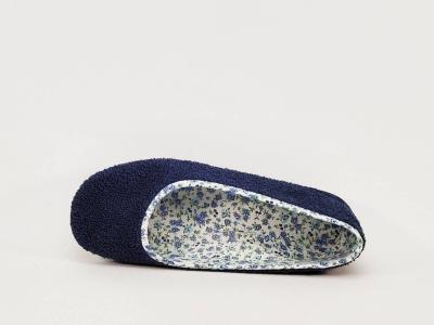 Chausson ballerine femme été pied sensible souple en éponge bleu marine SOCA 0360