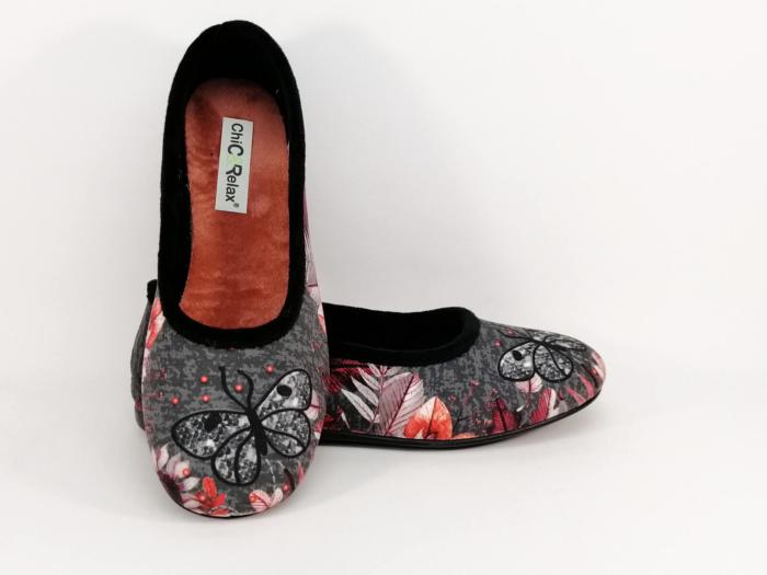 Chaussons ballerine femme en velours noir CHIC & RELAX Tunique