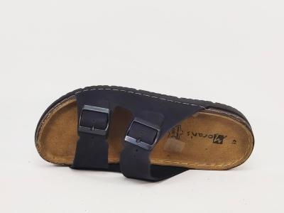 Claquette homme cuir noir mule confortable souple MORAN'S pouzin à pas cher