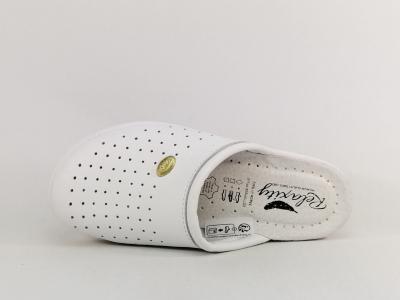 Sabot femme cuir confort blanc infirmière souple à pas cher RELAXITY Iode - fabrication Italie