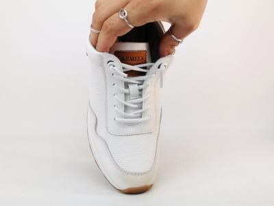 Basket femme sans lacets cuir blanc chic et confortable destockage CARMELA 162152