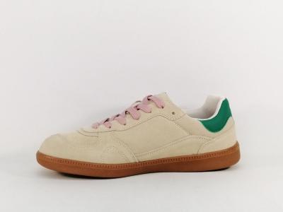 Basket grande taille femme cuir beige tendance destockage TEDDY SMITH 78925