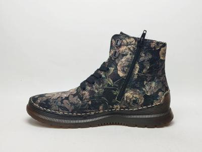 Boots fourrées femme fleuries originales et confortables RIEKER 53632 tendance